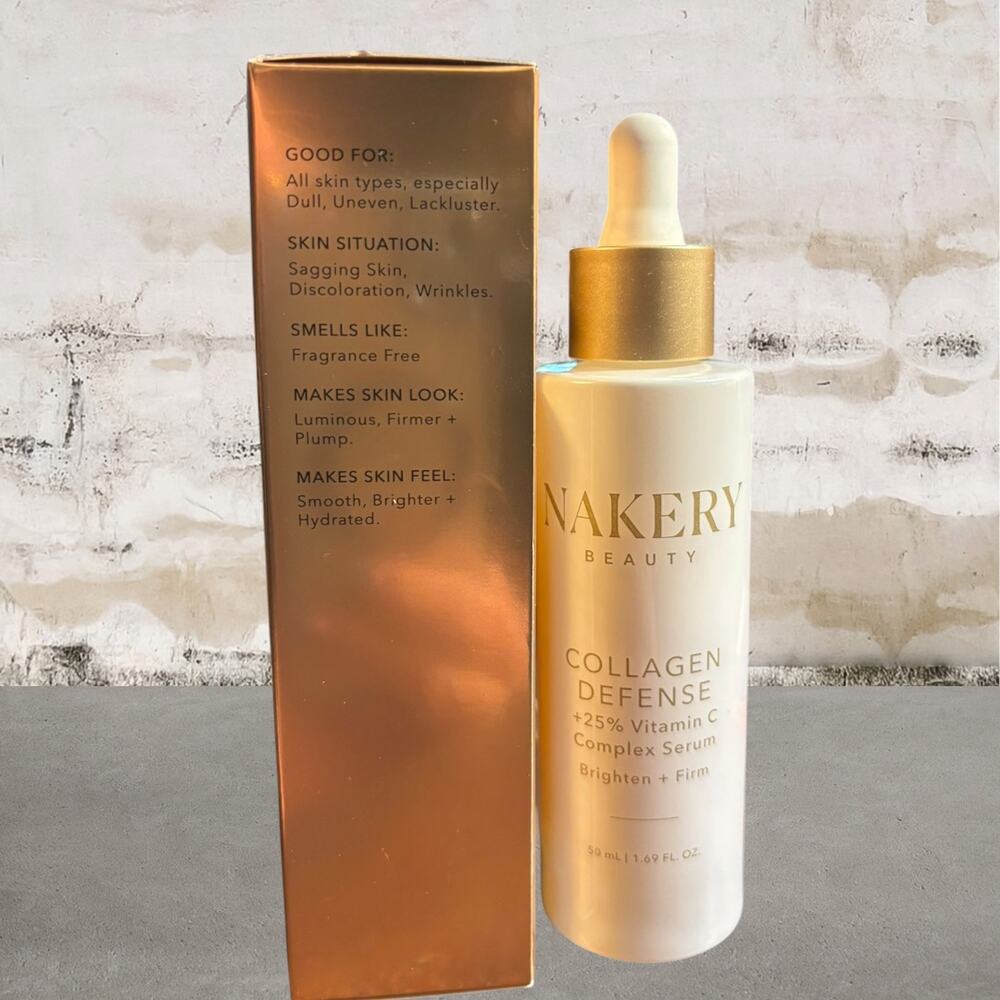 Nakery $42 Collagen Defense + 25% Vitamin C Complex Serum NEW - Picture 2 of 2